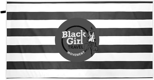 White/black beach towel